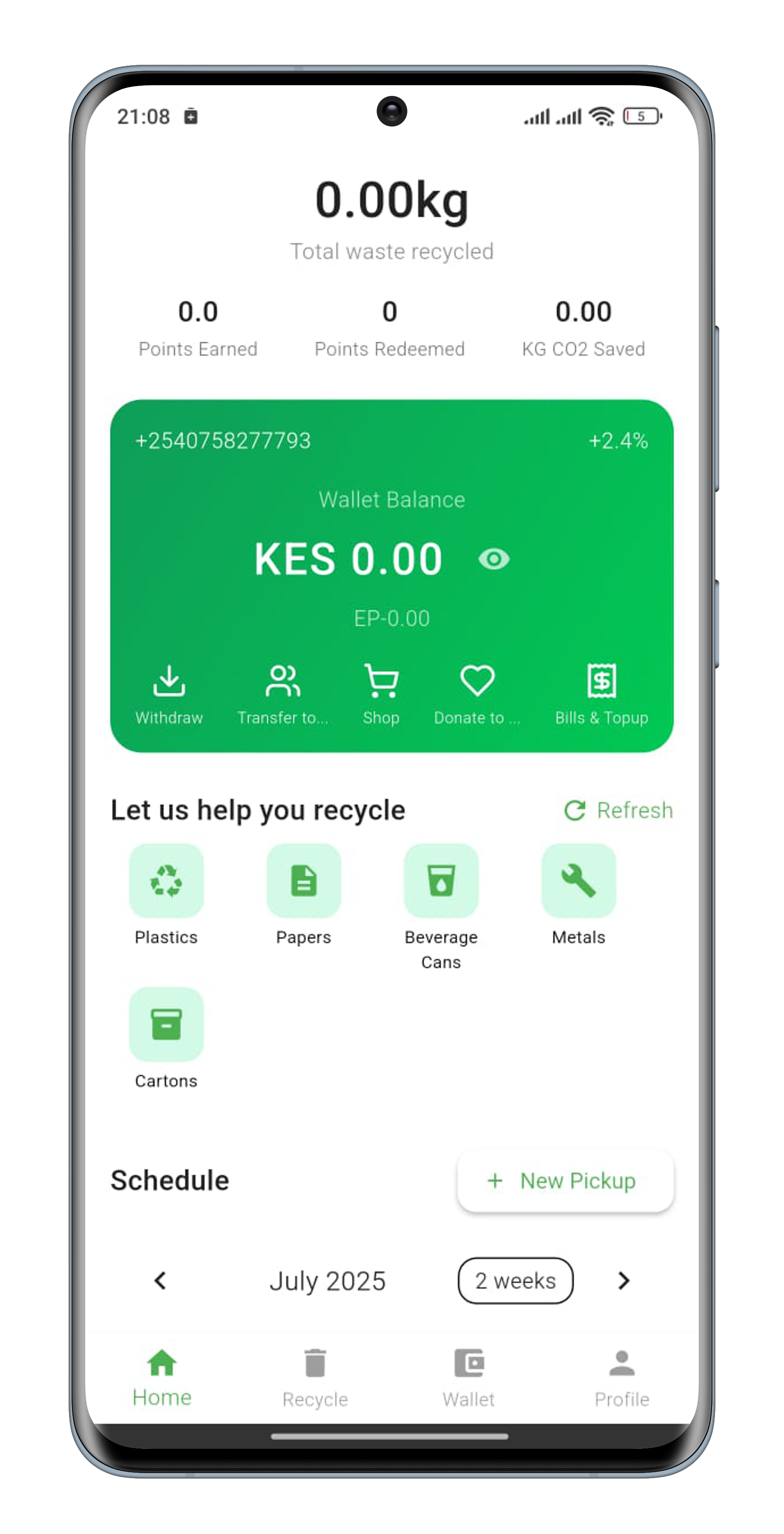 Blancosy Wallet App Interface