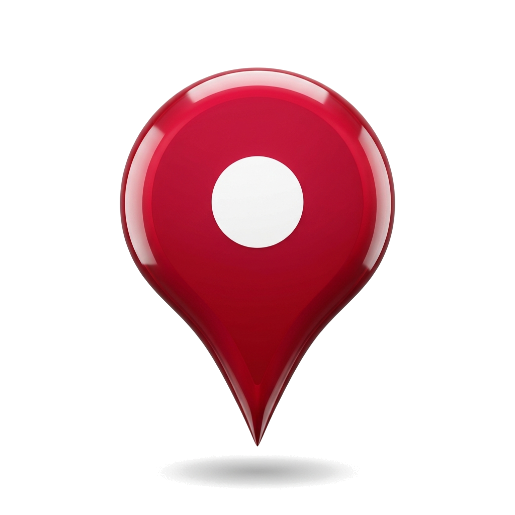 Red 3D Map Locator Pin